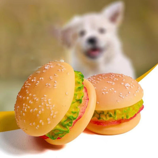Hamburger Squeaky Toy Bite-Resistant